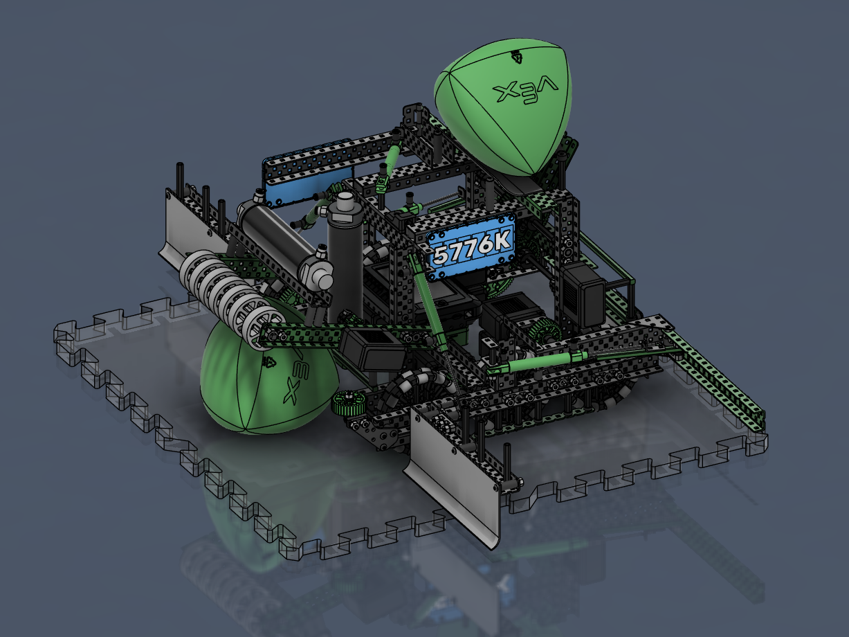 VEX "Over Under" Robot CAD (Side)
